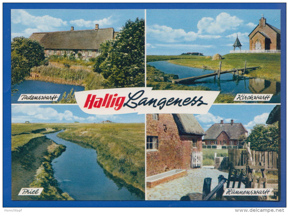 Deutschland; Langeness Hallig; Multibildkarte - Halligen