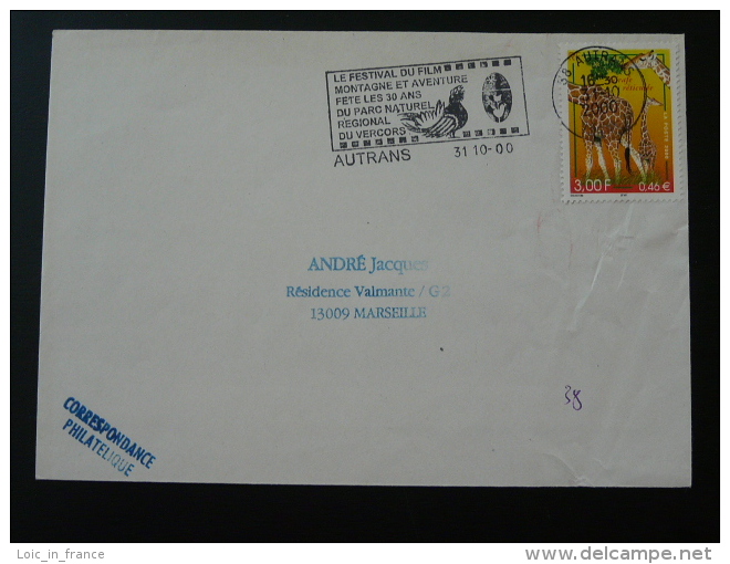 38 Isere Autrans Tetras Lyre Coq De Bruyere Film Cinema 2000 - Flamme Sur Lettre Postmark On Cover - Oblitérations & Flammes