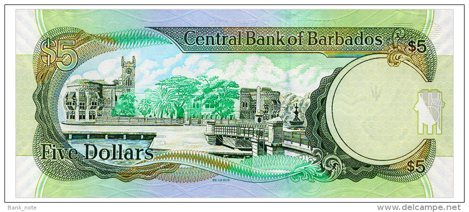 BARBADOS 5 DOLLARS 2012 Pick 67c Unc - Barbados