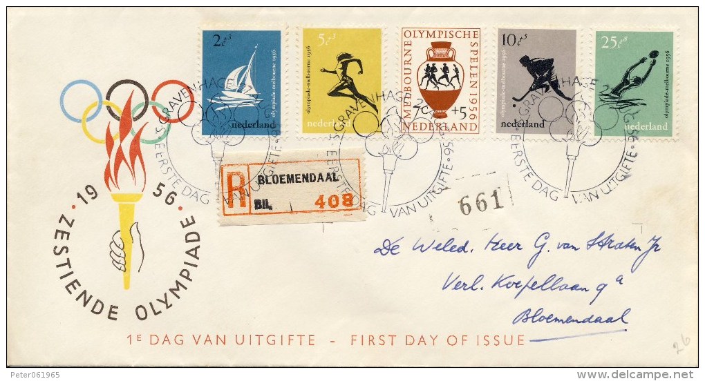 E26 - Met Adres En Afgest. Aantekenstrookje Bloemendaal / Open Klep (CW = &euro; 37,50) - FDC