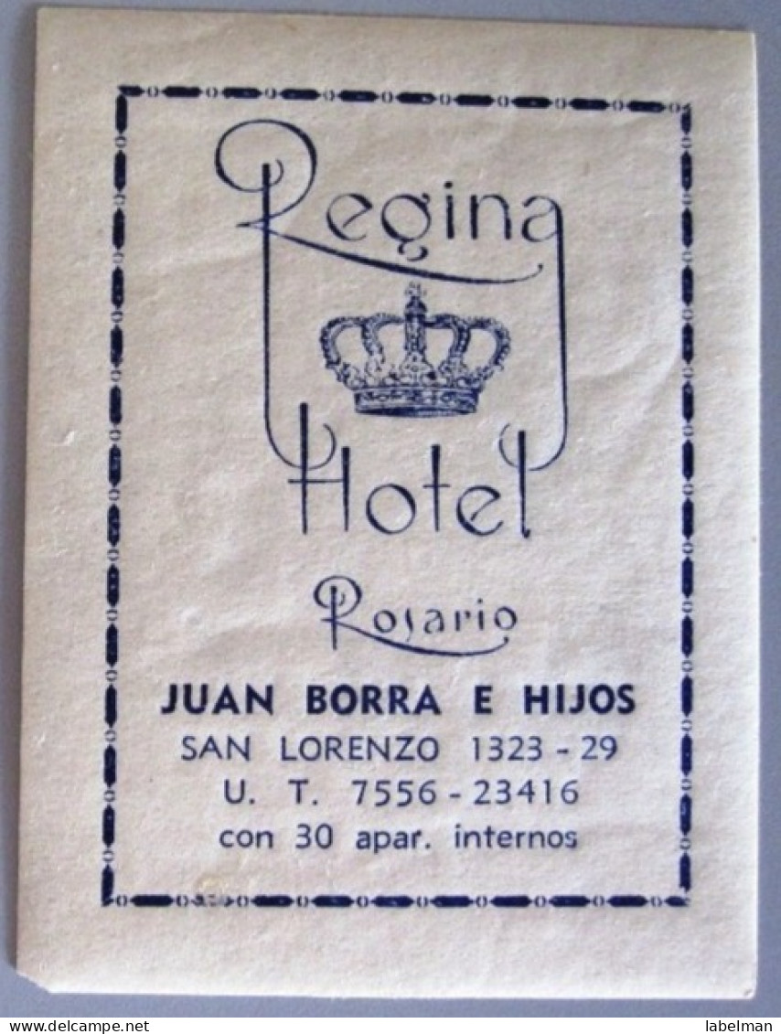 HOTEL PENSION MOTEL INN RESIDENCIA HOUSE MINI REGINA ROSARIO ARGENTINA DECAL LUGGAGE LABEL ETIQUETTE AUFKLEBER - Hotel Labels