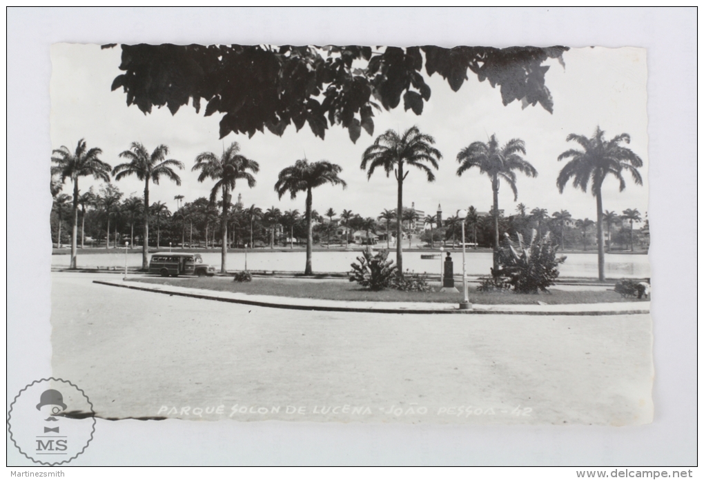 Old Real Photo Postcard Brasil/ Brazil - JOÃO PESSOA - Parque Solon De Lucena - Old Bus - João Pessoa