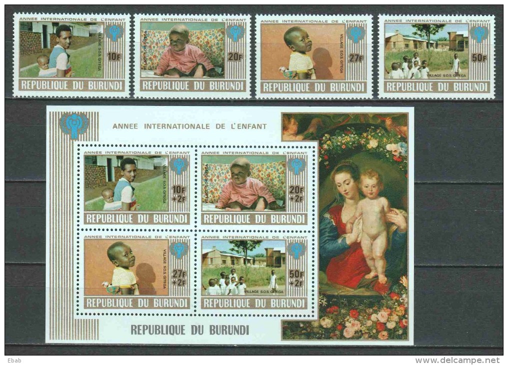 Burundi 1979 Mi 1497-1500 + Block 109A MNH CHILDREN - Ongebruikt