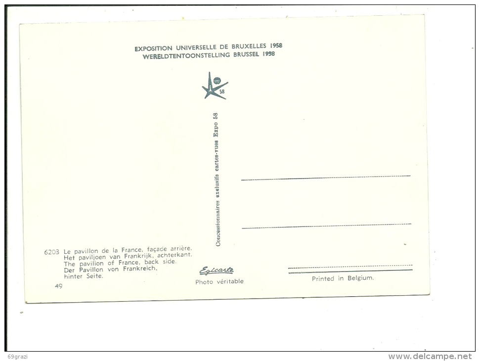 Bruxelles Expo 58 Exposition 1958  Pavillon De La France - Expositions Universelles