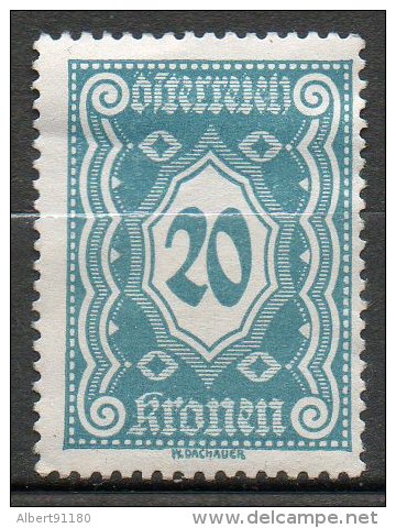 AUTRICHE Taxe 20k Vert Bleu 1922-24 N°113 - Taxe