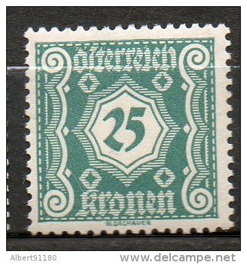 AUTRICHE Taxe 25k Vert Bleu 1922-24 N°114 - Taxe