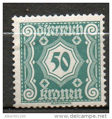 AUTRICHE Taxe 50k Vert Bleu 1922-24 N°116 - Taxe