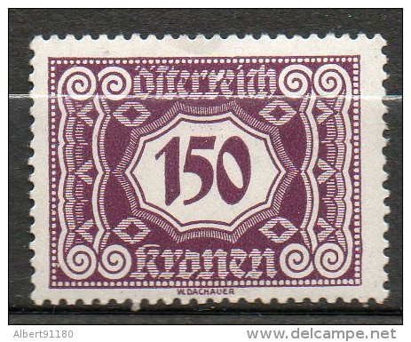 AUTRICHE Taxe 150k Violet Brun 1922-24 N°118 - Taxe