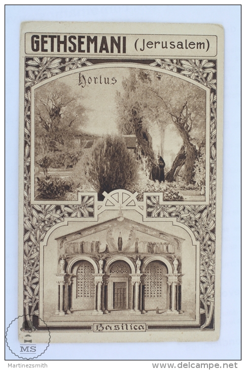 Old  Postcard From Jerusalem - Gethsemane - Hortus - Basilica - Palestina