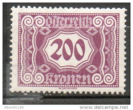 AUTRICHE Taxe 200k Violet Brun 1922-24 N°119 - Taxe