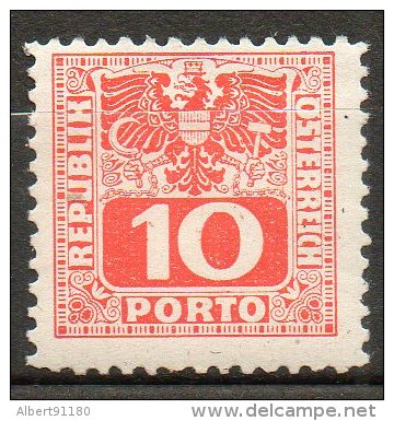 AUTRICHE Taxe  10p Vermillon 1945  N°175 - Taxe