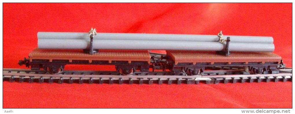 Trains électriques, Echelle N - Double Wagons Porte-tuyaux - Wagon De Marchandises, Pipelines - Goods Waggons (wagons)