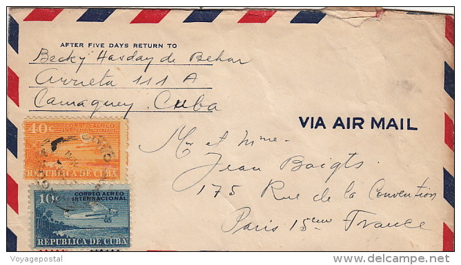 Correo Aero Cover To Paris (France) - Luftpost