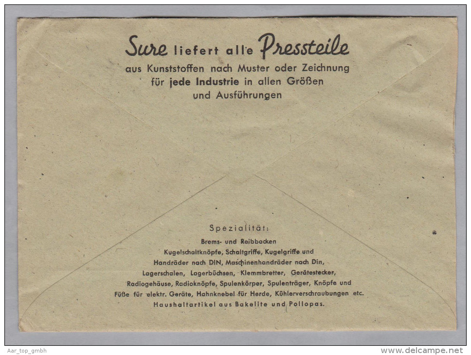 Heimat DE Bahnlinien Köln-Olpe Zug 1182  Vom 1949-10-16 Brief Nach Rielasingen - Lettres & Documents