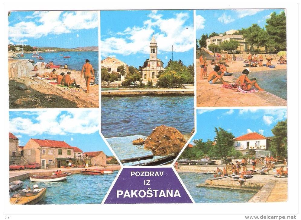 PAKOSTANE , Croatie / Croatia  : Multivues ; Plage / Beach 1980 :TB - Islam