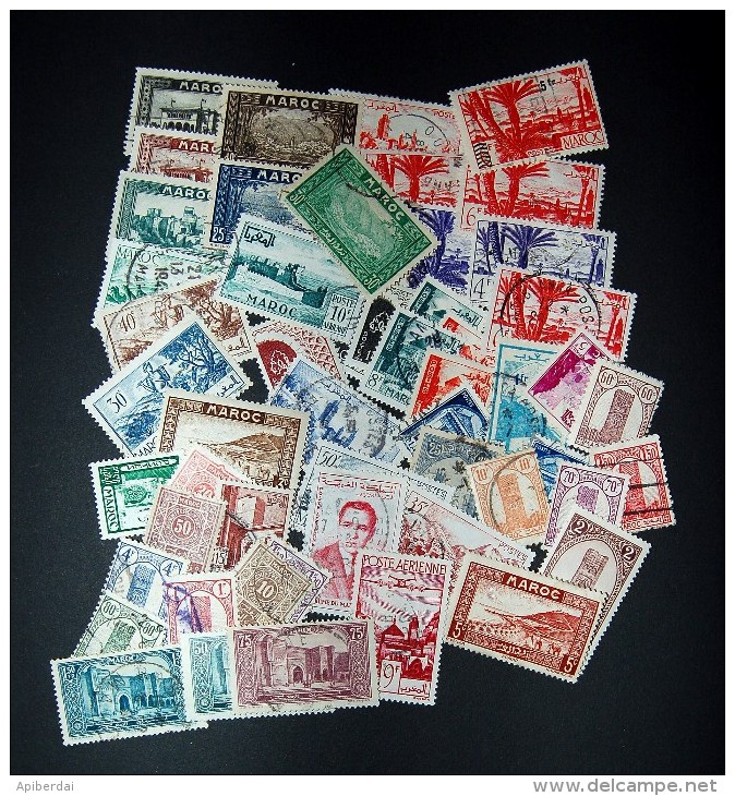 MAROC - Vrac Semi-moderne 55 Timbres - Lots & Kiloware (mixtures) - Max. 999 Stamps