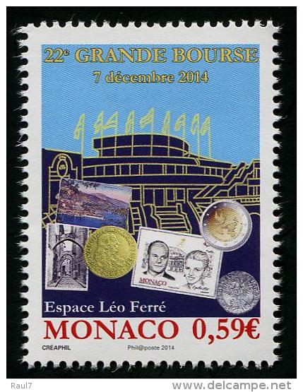 MONACO - 2014 - 22e Grande Bourse,  Timbres Et Monnaies - 1v Neufs // Mnh - Unused Stamps