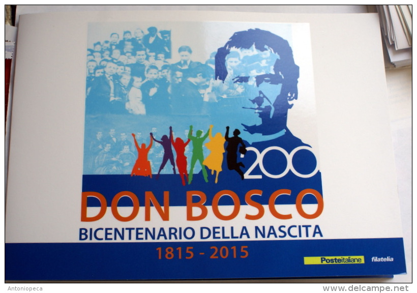 ITALY  2015 - 200TH ANNIVERSARY BIRTDAY DON BOSCO,   OFFICIAL FOLDER POSTE ITALIANE - Folder