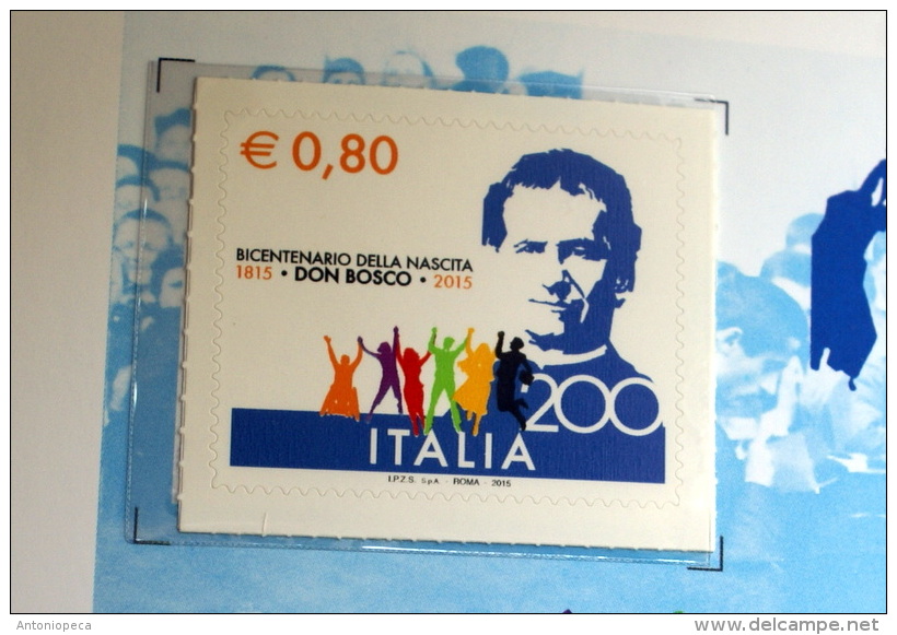 ITALY  2015 - 200TH ANNIVERSARY BIRTDAY DON BOSCO,   OFFICIAL FOLDER POSTE ITALIANE - Folder