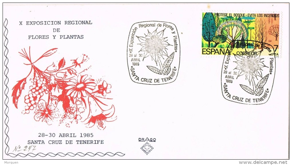 12875. Carta Exposicion SANTA CRUZ TENERIFE (Canaras) 1985.  Flores Y Plantas - Cartas & Documentos