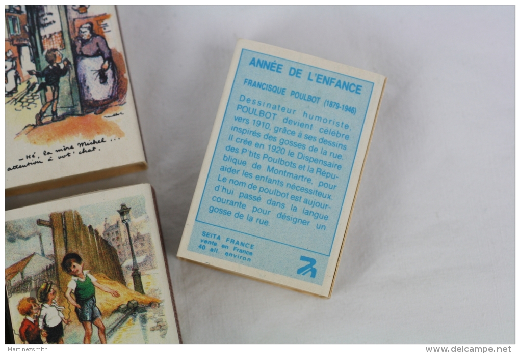 Vintage Collection Of France Matchboxes - Année De L´Enfance / Year Of Childhood By Francisque Poulbot - Cajas De Cerillas (fósforos)