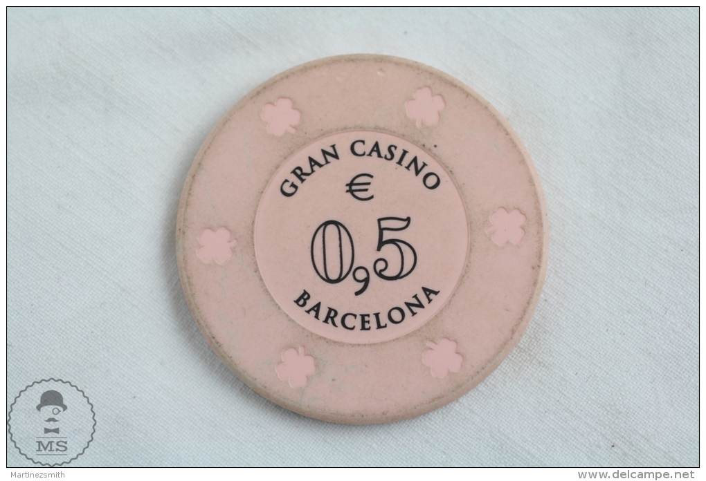 Barcelona Gran Casino Jeton / Chip / Token / Gettone / Fiche - 0.5 € Value - Casino