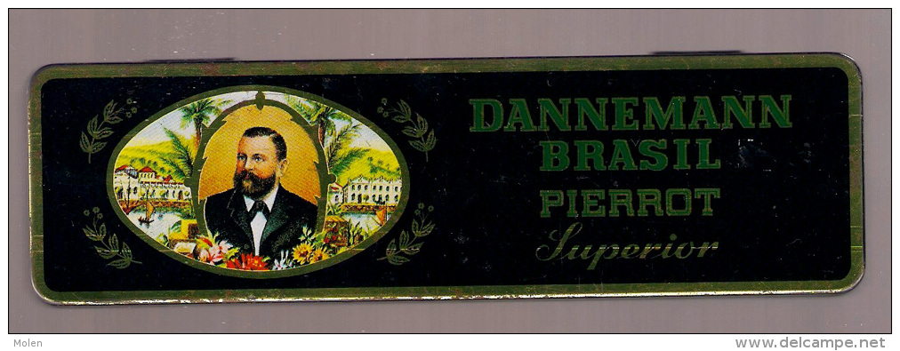 BOÎTE A CIGARES DANNEMANN BRASIL PIERROT Superior SIGAAR CIGAR TIN CAN BOX CIGARS Tabac Tabak Tobacco Tabacco Z222 - Zigarrenkisten (leer)