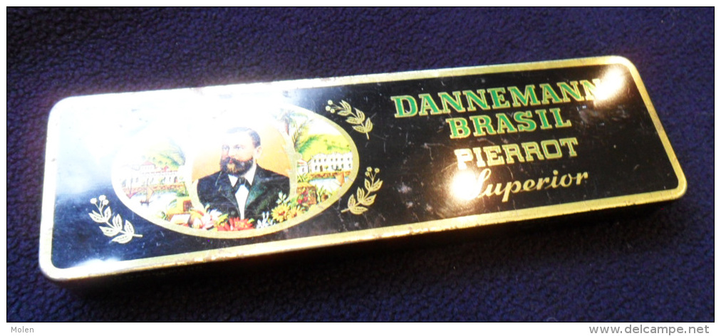 BOÎTE A CIGARES DANNEMANN BRASIL PIERROT Superior SIGAAR CIGAR TIN CAN BOX CIGARS Tabac Tabak Tobacco Tabacco Z222 - Zigarrenkisten (leer)