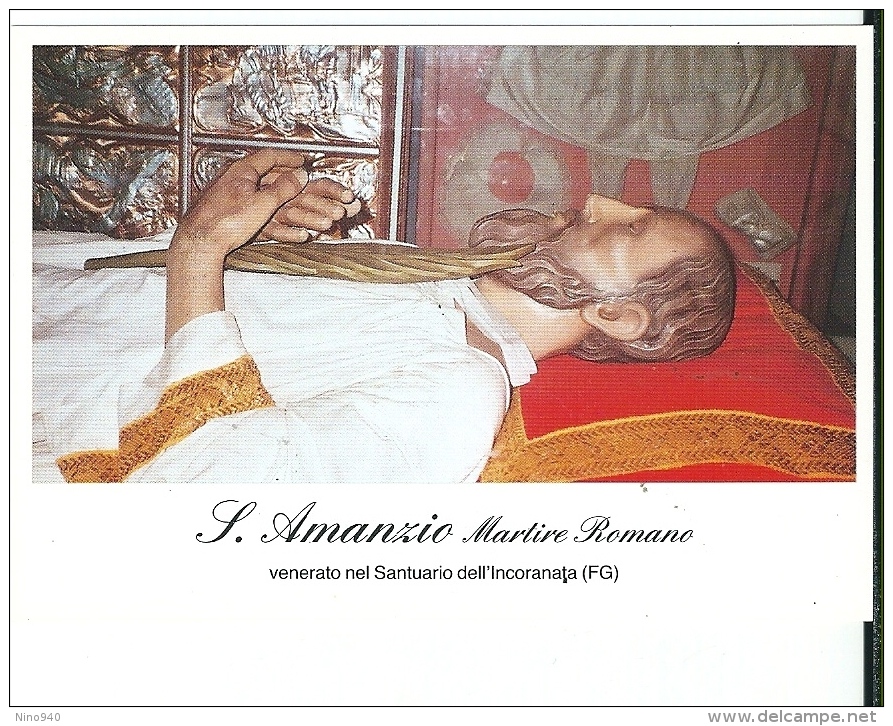 S. AMANZIO MARTIRE ROMANO - SANTUARIO DELL'INCORONATA (FG) -  Mm. 75X110 - SANTINO MODERNO - Religione & Esoterismo