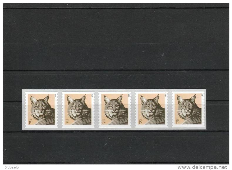 2015 USA Coil Bob Cat  Strip Of 5 -- MNH (**) - Rollenmarken