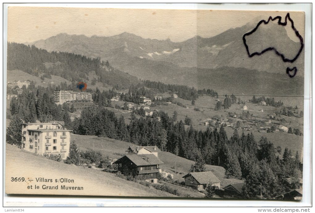 - 3669 - Villars S/Ollon Et Le Grand Muveran - Splendide, épaisse, Peu Courante, écrite En Août 1914, TTBE, Scans. - Ollon