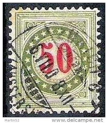 Porto 1895 "olivgrün/vert-olive" Zu 20 E-K Mit O ZÜRICH 6.VII.08  (Zu CHF 25.00) - Taxe