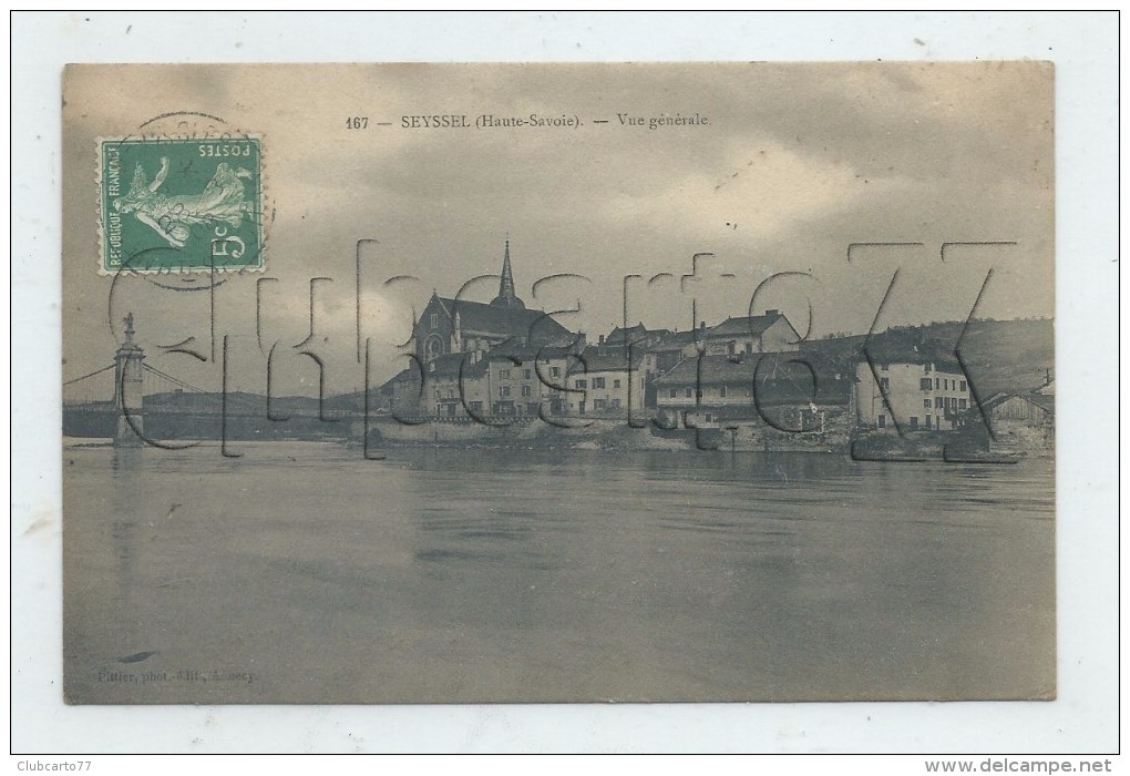 Seyssel (74) : Vue Générale Du Quartier De L'église Jusqu'au Pont Suspendu  En 1912 PF. - Seyssel