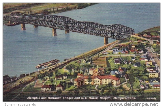 Memphis And Harraham Bridges And U S Marine Hospital Memphis Tennessee - Memphis