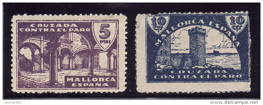 ESPAGNE - 2 Vignettes De La Guerre Civile - Neuves (2 Scans) (Lot 2) - Spanish Civil War Labels