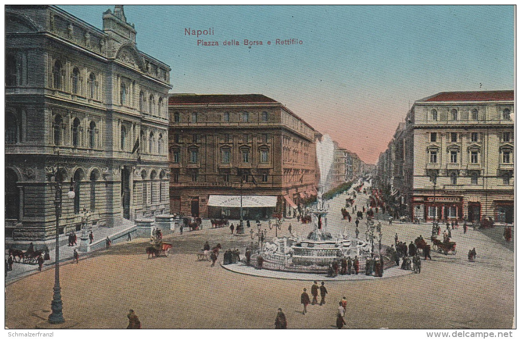 AK Neapel Napoli Piazza Della Borsa Rettifilo Boerse Börse Bei Torre Greco Pozzuoli Afragola Casalnuovo Caserta Sorrento - Napoli (Neapel)