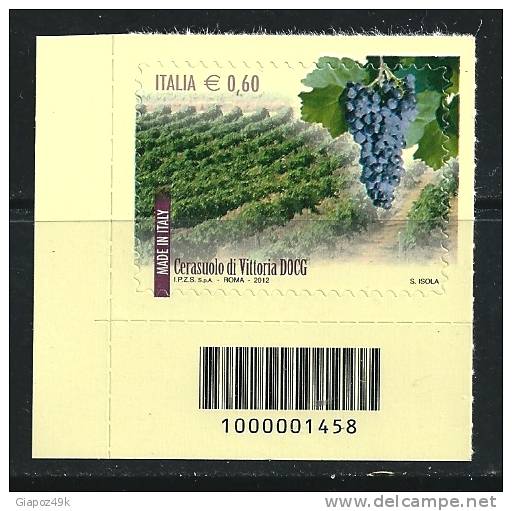 ITALIA  2012 - VINI ITALIANI DOCG - Cerasuolo Di Vittoria - CODICE A BARRE - Bar-code