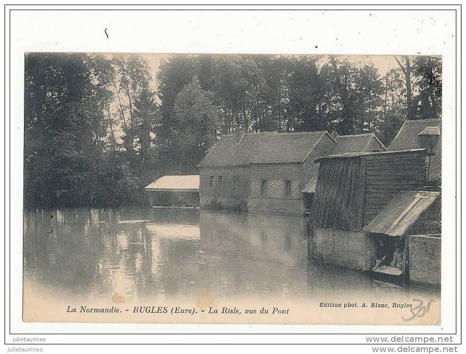 27 RUGLES LA RISLE VUE DU PONT CPA BON ETAT - Autres & Non Classés