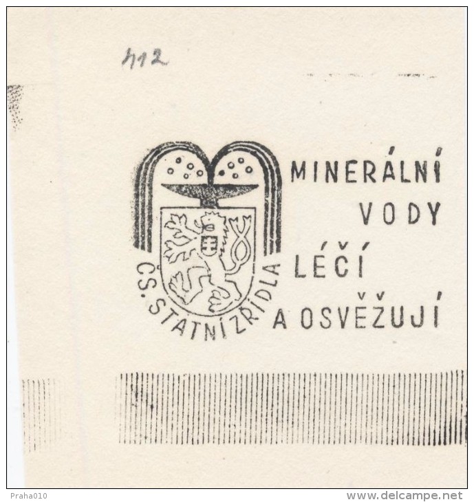 J1337 - Czechoslovakia (1945-79) Control Imprint Stamp Machine (R!): Mineral Water Heals And Invigorated - Proofs & Reprints