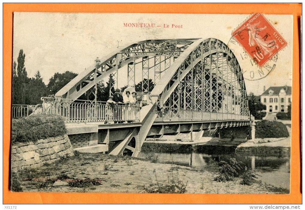 MNC-22  Monéteau  Le Pont. Animé. Cachet Frontal 1916 - Moneteau