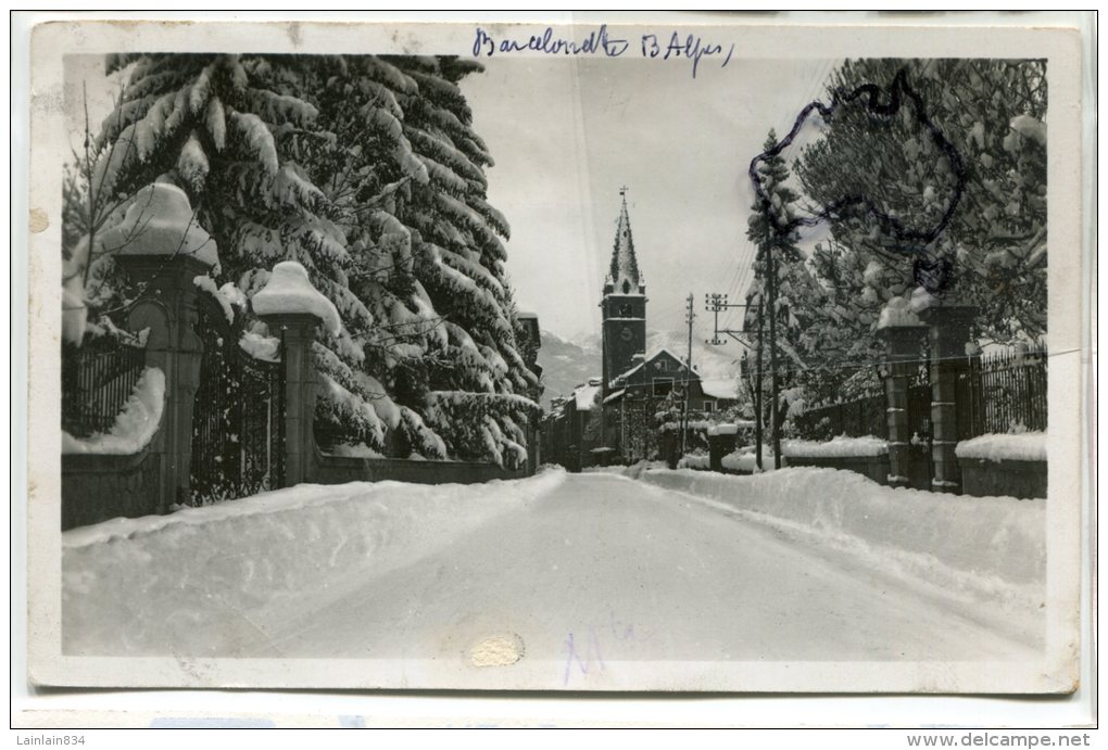 - Barcelonnette Sous La Neige, Avenue D'Italie, Église, écrite, Petit Format, Glacée, Peu Courante, Scans.. - Barcelonnette