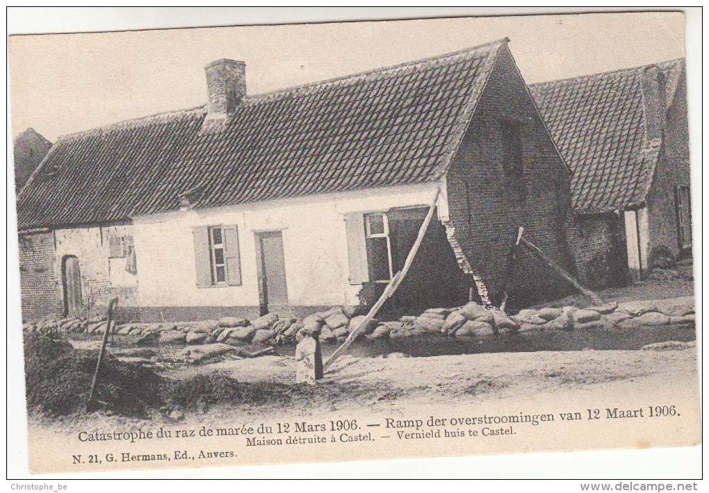 Ramp Der Overstroomingen Van 12 Maart 1906, Vernield Huis Te Castel  (pk18529) - Hamme