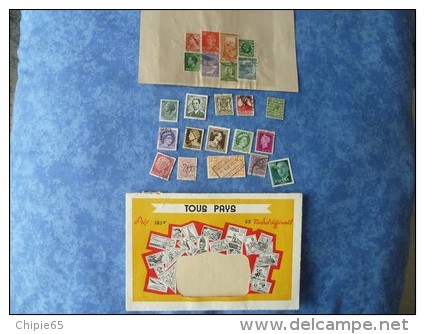 LOT DE 65 TIMBRES DIFFERENTS DANS SA POCHETTE D'ORIGINE - Vrac (max 999 Timbres)