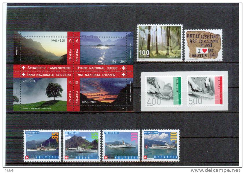 Schweiz / Switzerland Neuheiten / New Issues 2011 Postfrisch /  Unmounted Mint - Ungebraucht