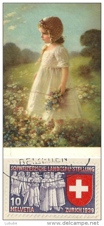 AK  "Mädchen Auf Der Blumenwiese"  (Farbverschiebung)               1939 - Abarten