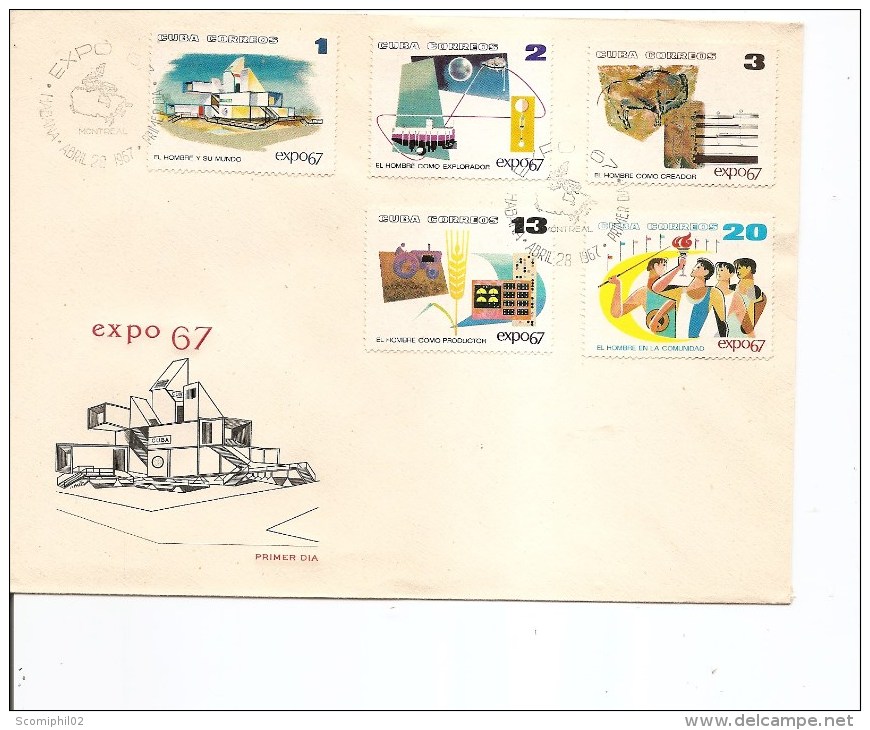 Exposition De Montréal -1967 ( FDC De C-uba à Voir) - 1967 – Montréal (Canada)