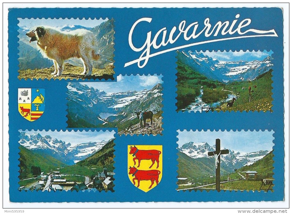 1233B -  Souvenir De GAVARNIE -Multivues (Berger Des Pyrénées, Village, Croix...)- Animée - CPSM 1974 - Scan Recto-Verso - Gavarnie