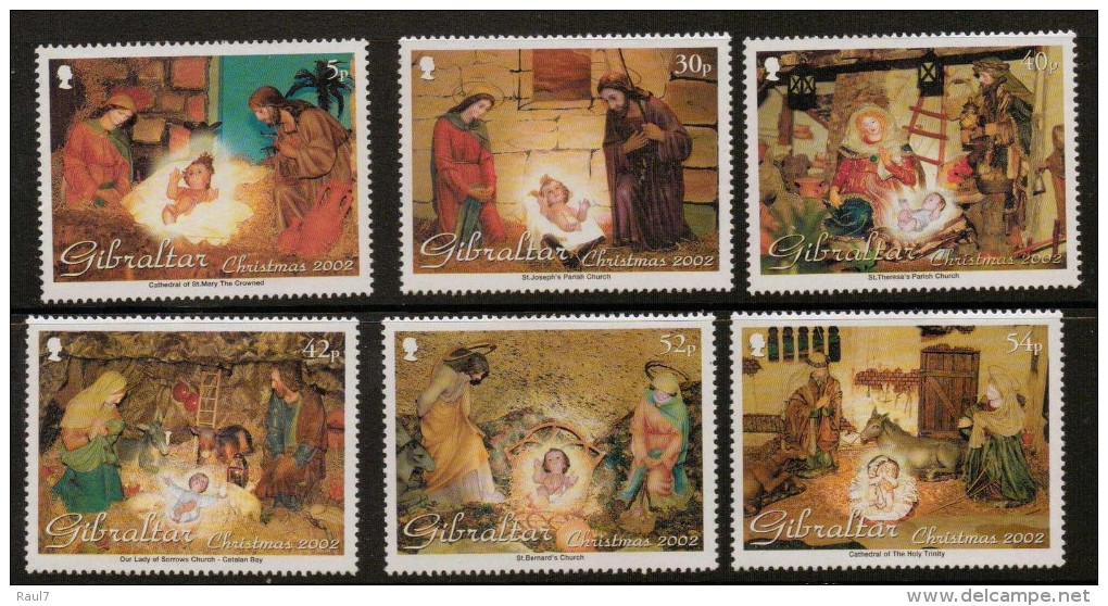 Gibraltar 2002 - Crèches, Noël 2002 - 6 Val Neufs // Mnh - Gibraltar