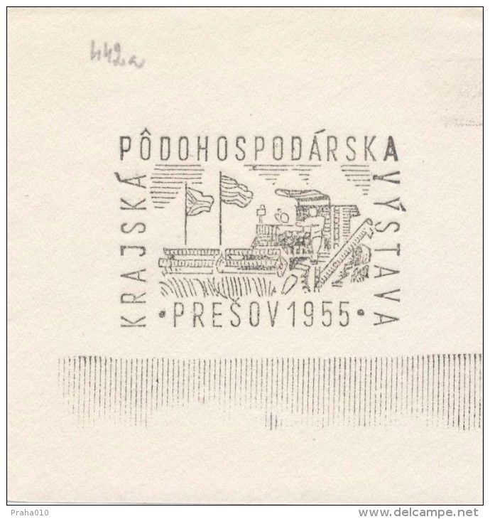 J1400 - Czechoslovakia (1945-79) Control Imprint Stamp Machine (R!): Regional Agricultural Exhibition Presov 1955 - Proofs & Reprints