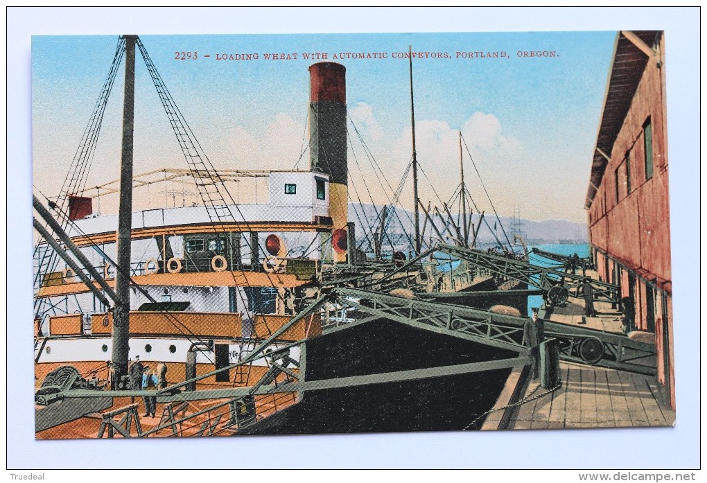 LOADING WHEAT WITH AUTOMATIC CONVEYORS, PORTLAND, OREGON - Portland